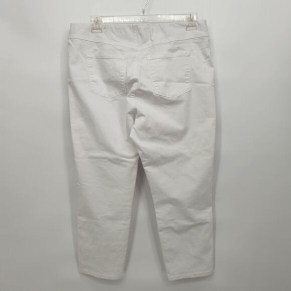 Soft Surroundings White Denim Elastic Waistband Pull on Cropped Jeans Women's XL - Picture 9 of 9